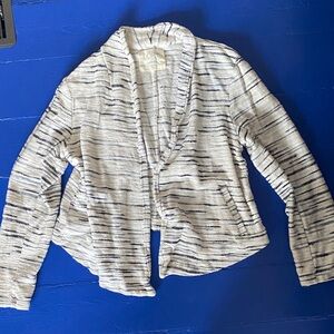 LOFT Cream and Black Striped Blazer